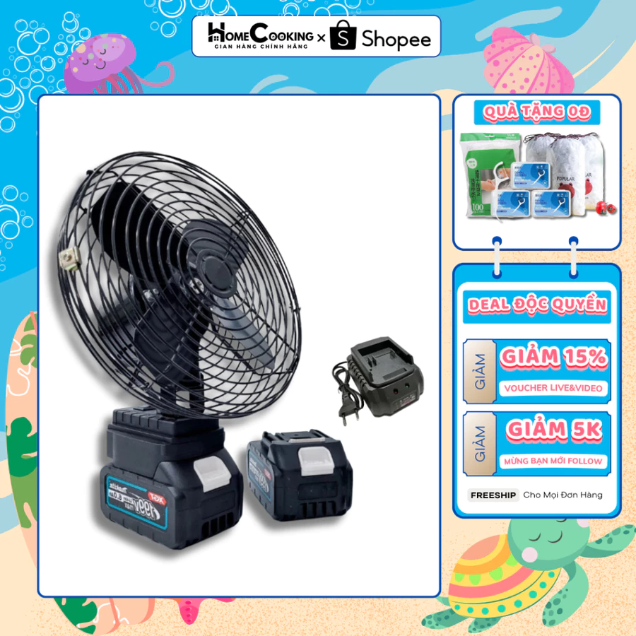 Quạt Tích Điện Đế Pin Dùng Chung Chân Pin Phổ Thông Makita